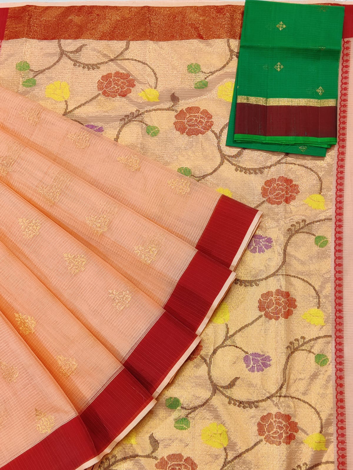 Exclusive Zarikota Saree with contrast blouse