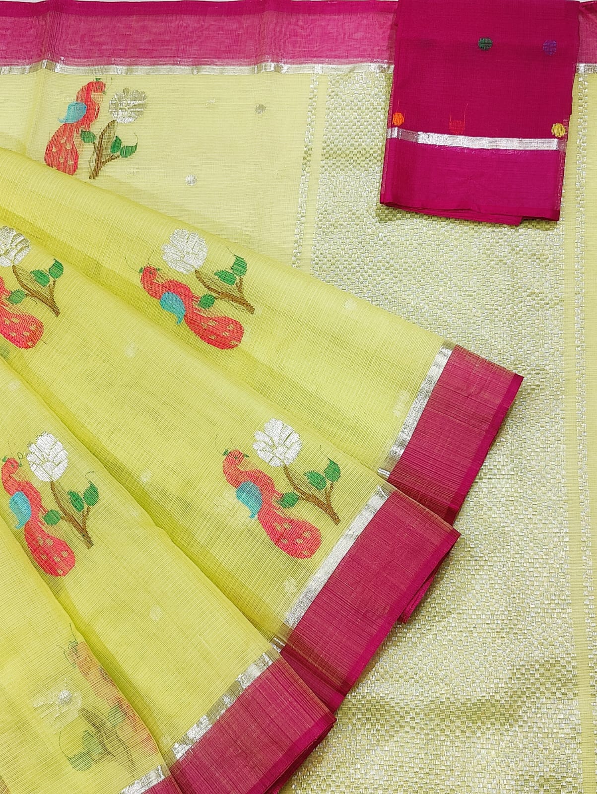 Exclusive Zarikota Saree with contrast blouse