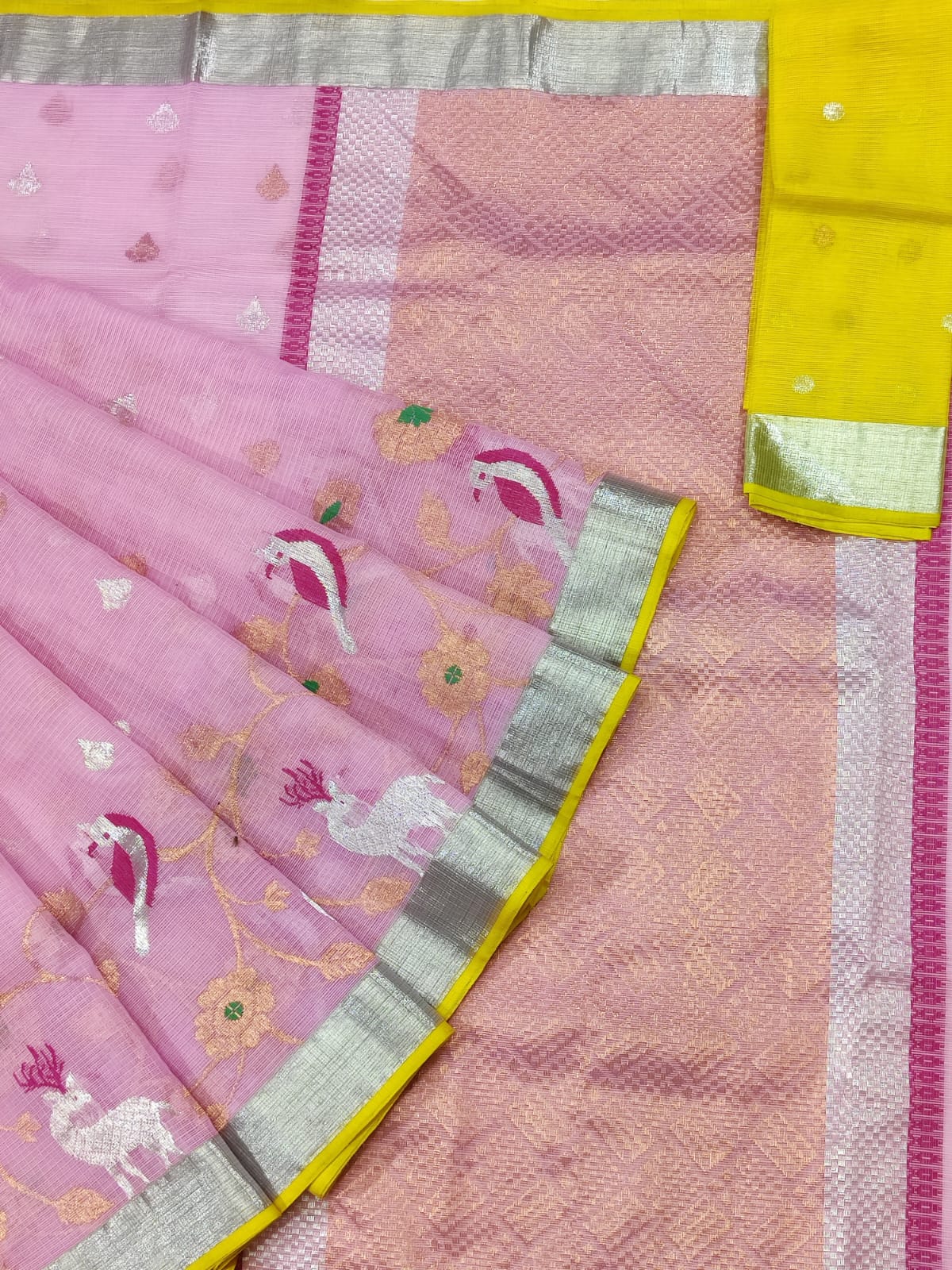 Exclusive Zarikota Saree with contrast blouse