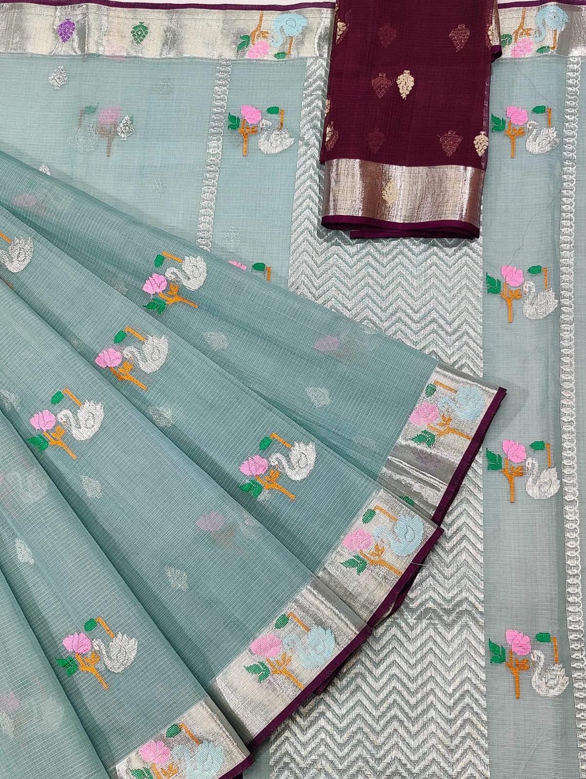 Exclusive Zarikota Saree with contrast blouse