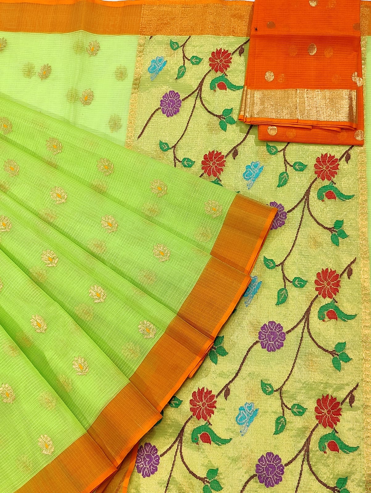 Exclusive Zarikota Saree with contrast blouse