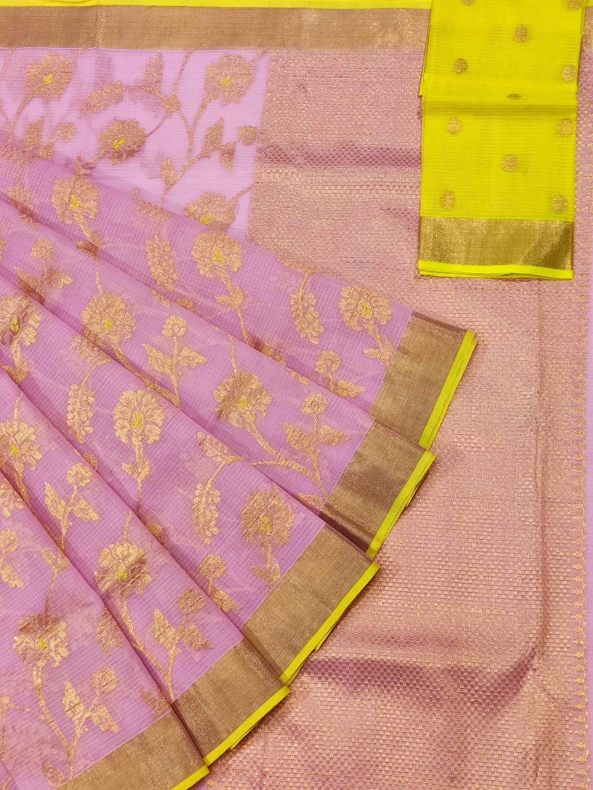 Exclusive Zarikota Saree with contrast blouse