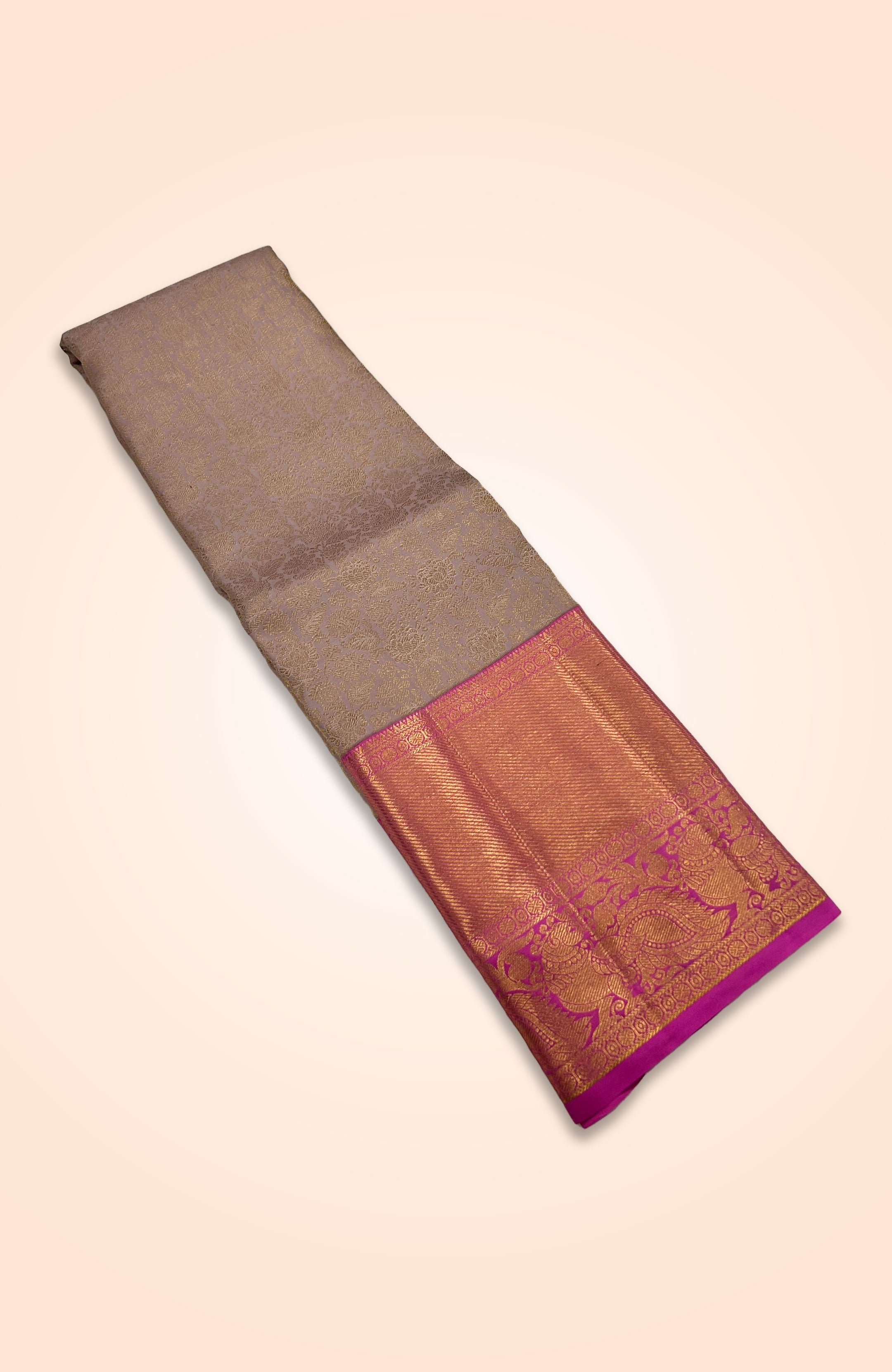 Tawny Brown Digital Printed Linen Saree