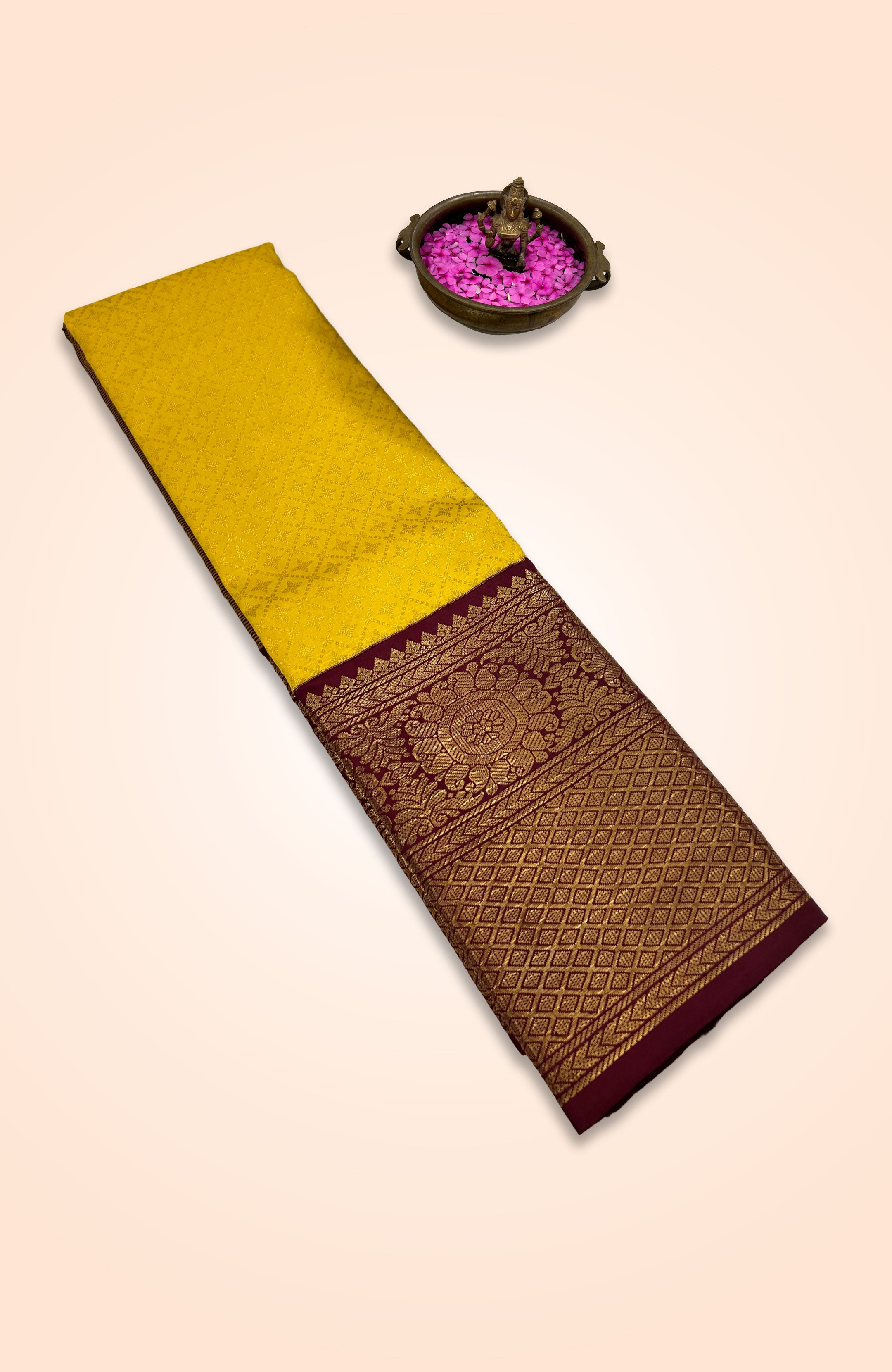 Yellow Silk Kanchipuram Saree