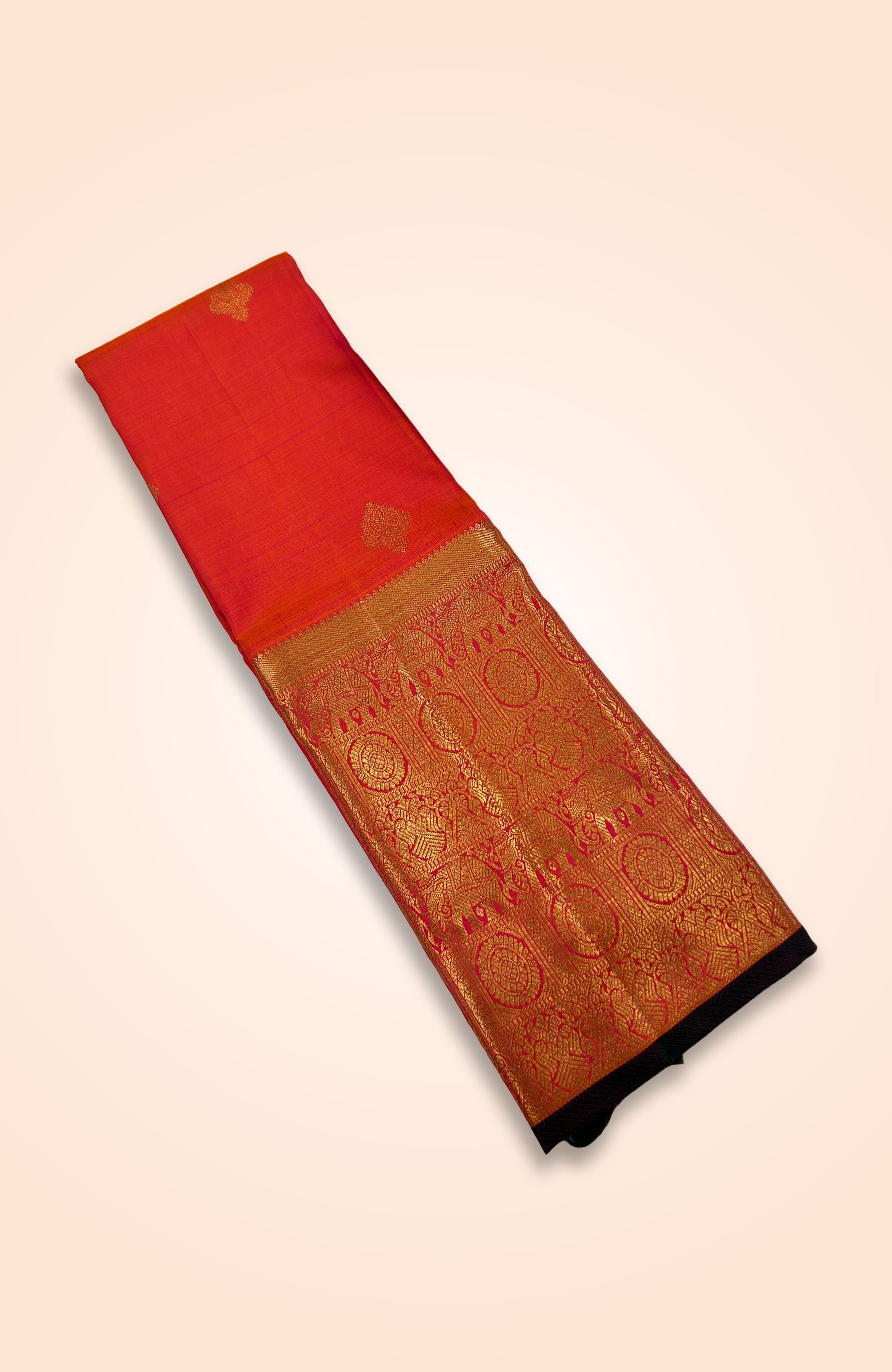 Coral Pink Cotton Saree