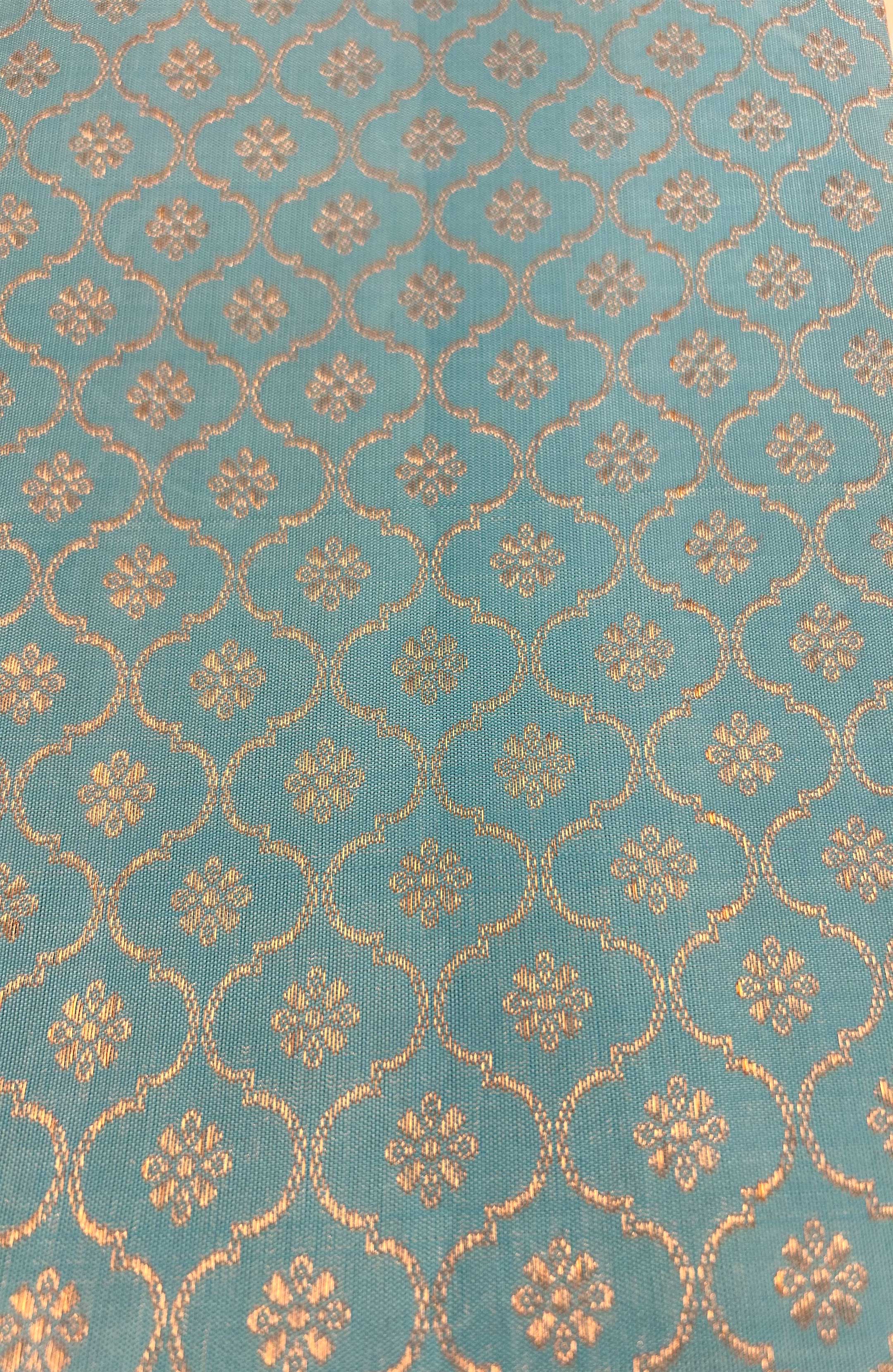 SILK BROCADE BLUE